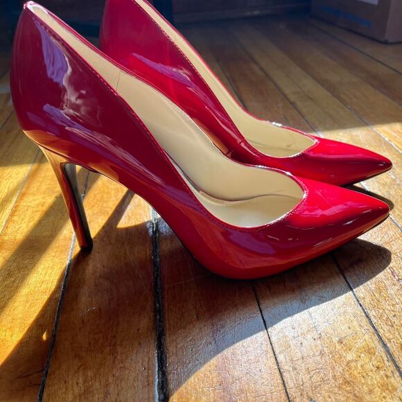 Jessica Simpson Heels Women's 7 Red Patent Leather Courts - Picture 6 of 7